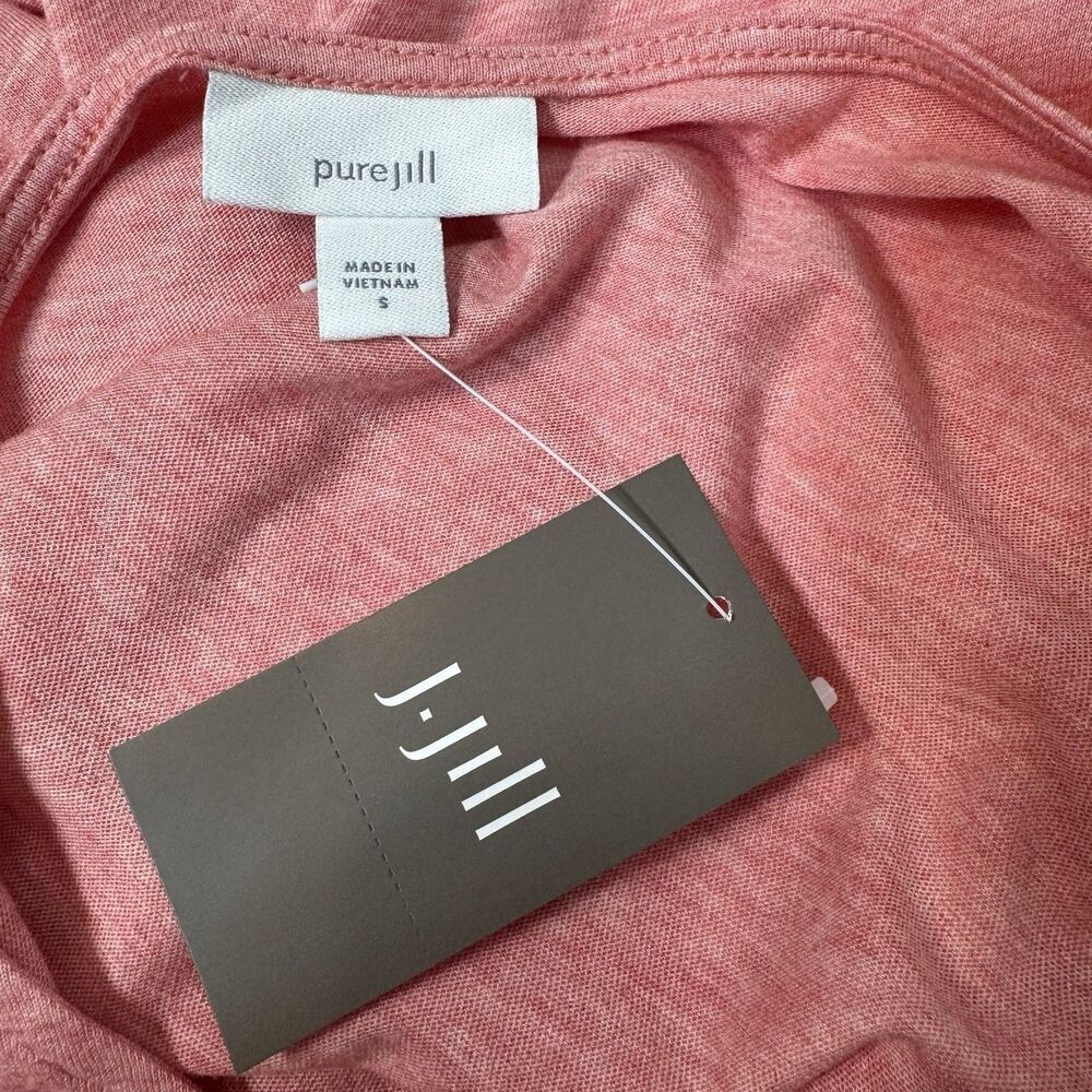 J Jill Pure Long Sleeve Top Size S Pink Side Tie Modal Blend Stretch Pullover - Picture 5 of 9
